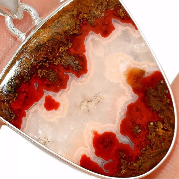 Morrocan seam agate silver pendants - Picture 2 of 2